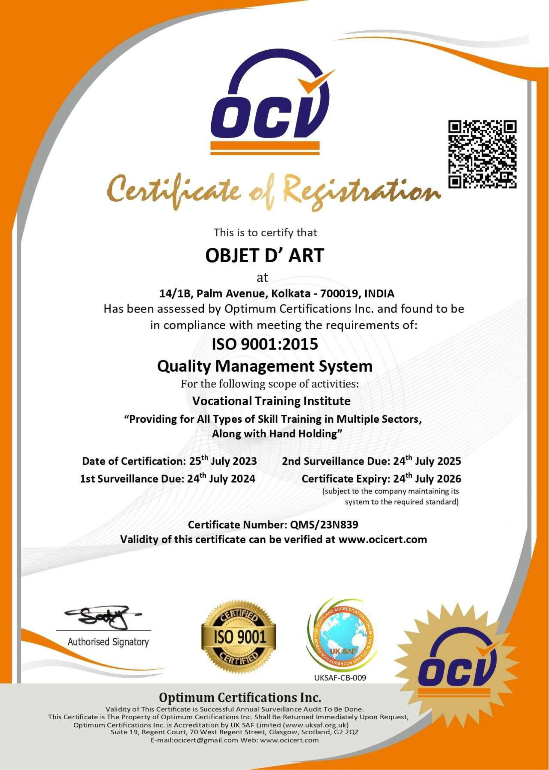 ISO Certified Institute